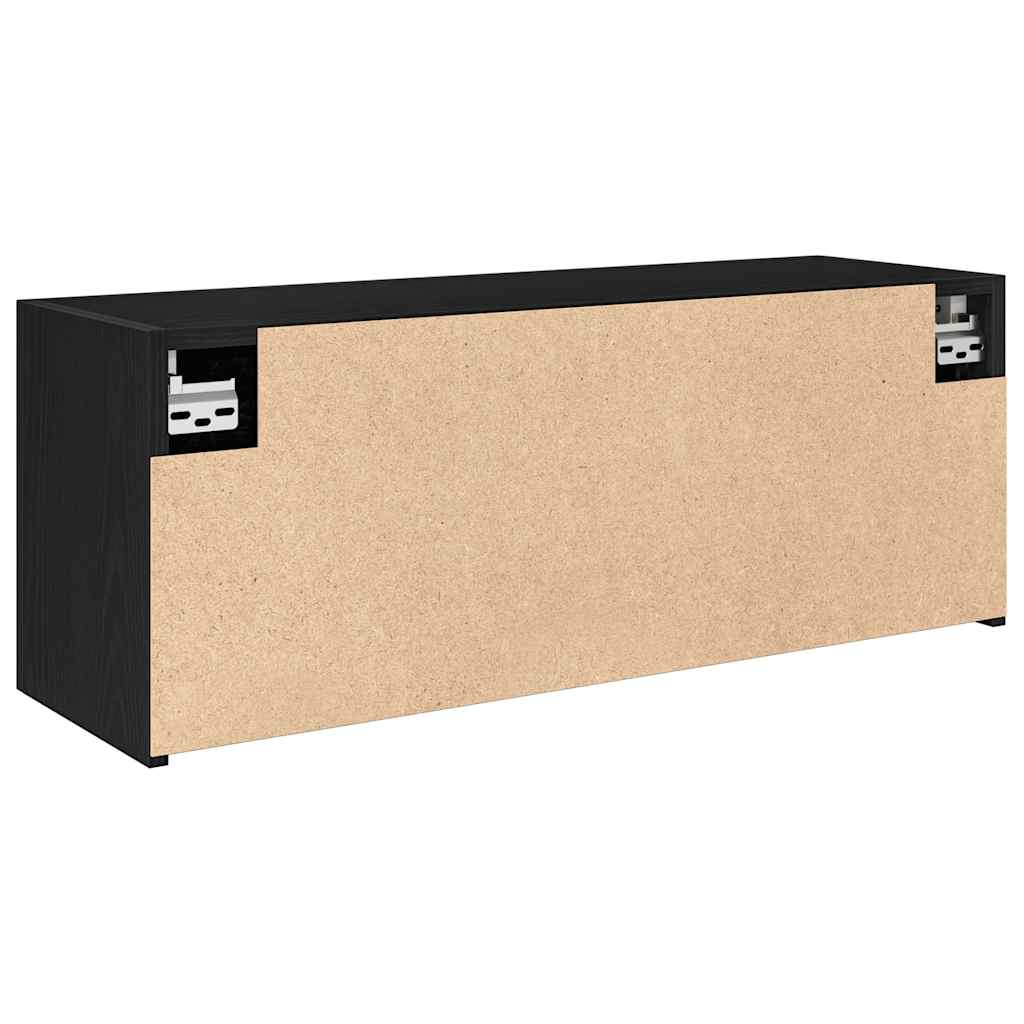 fekete szerelt fa fali fürdőszobaszekrény 80x25x30 cm