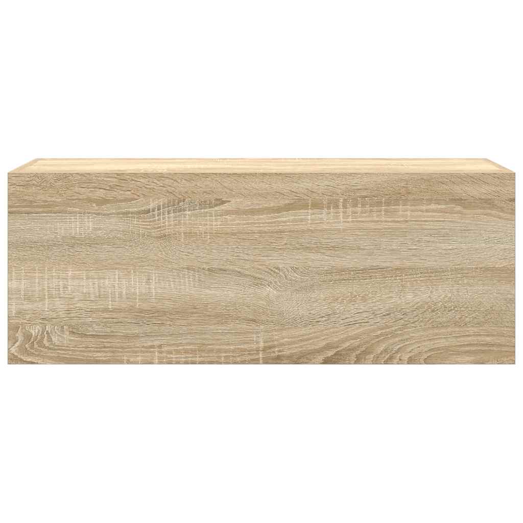 sonoma tölgyszínű szerelt fa fali fürdőszobaszekrény 80x25x30cm