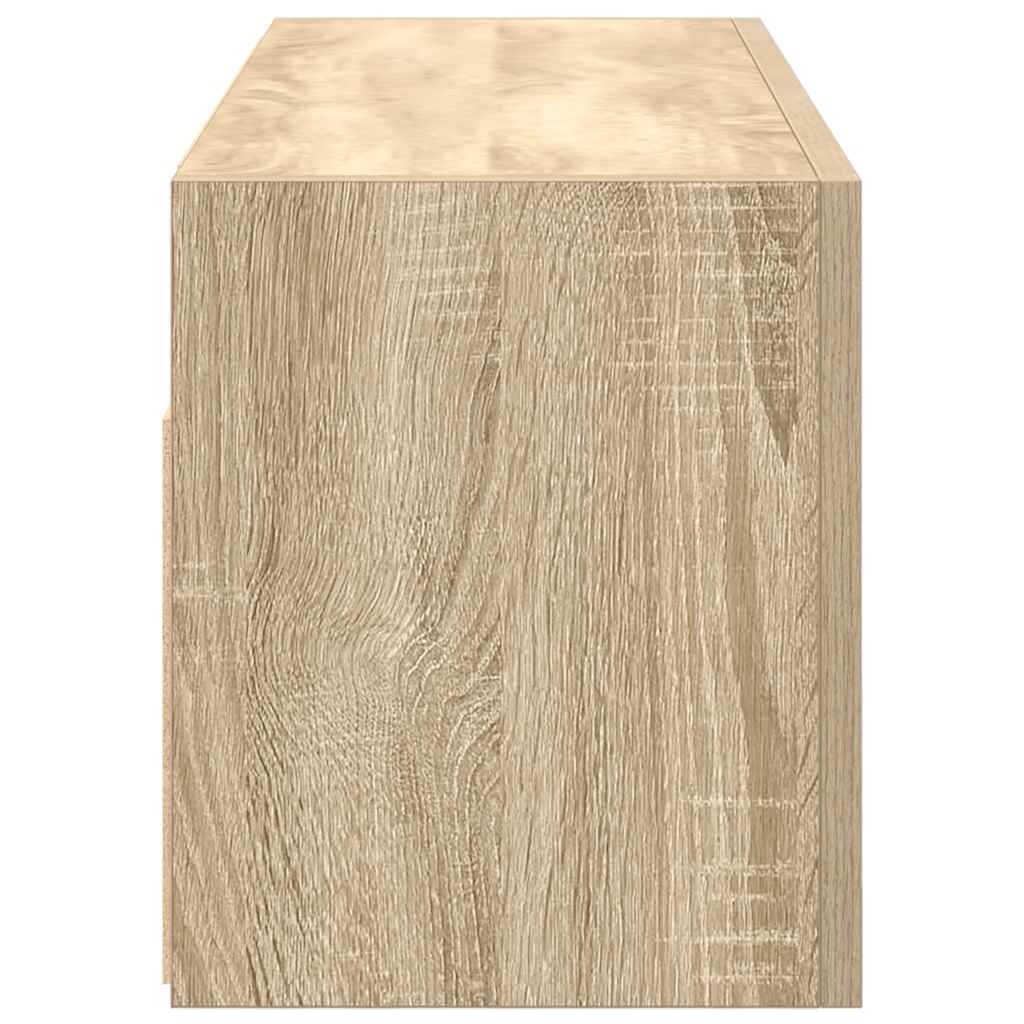 sonoma tölgyszínű szerelt fa fali fürdőszobaszekrény 80x25x30cm