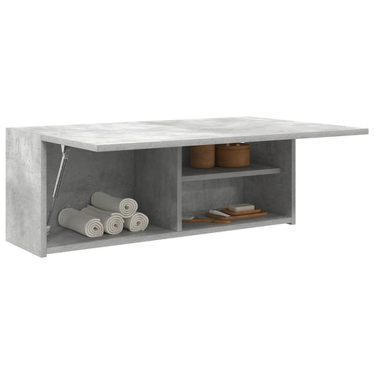 betonszürke szerelt fa fali fürdőszobaszekrény 80 x 25 x 30 cm