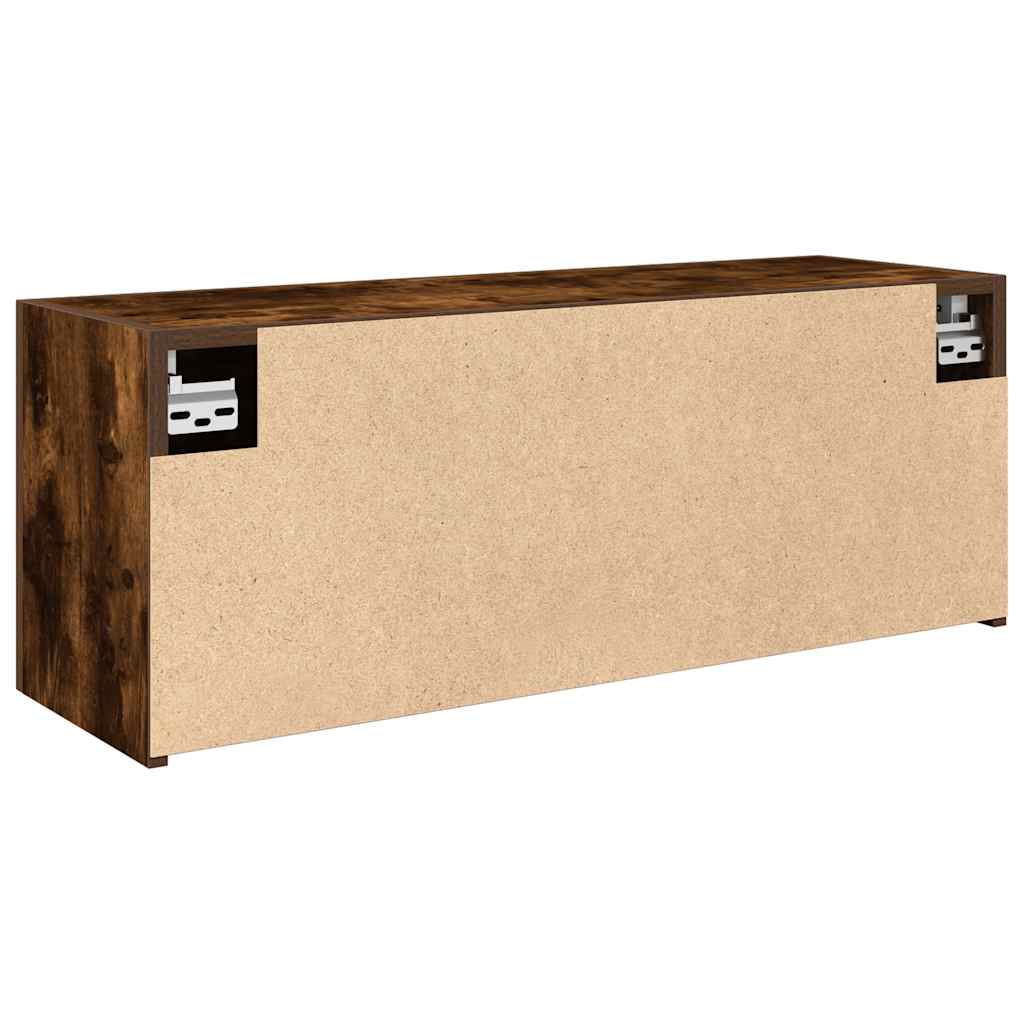 füstös tölgyszínű szerelt fa fali fürdőszobaszekrény 80x25x30cm