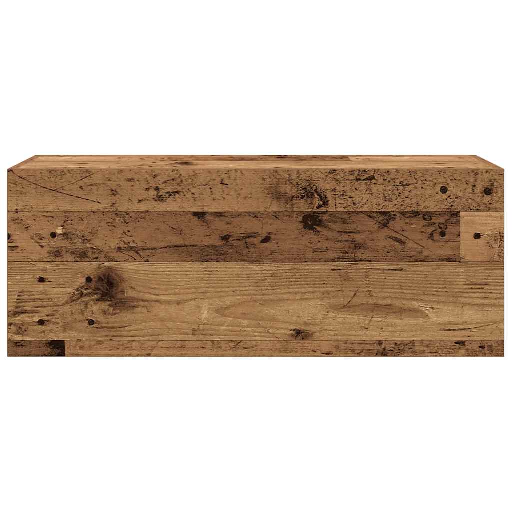 antik fa színű szerelt fa fali fürdőszobaszekrény 80x25x30 cm
