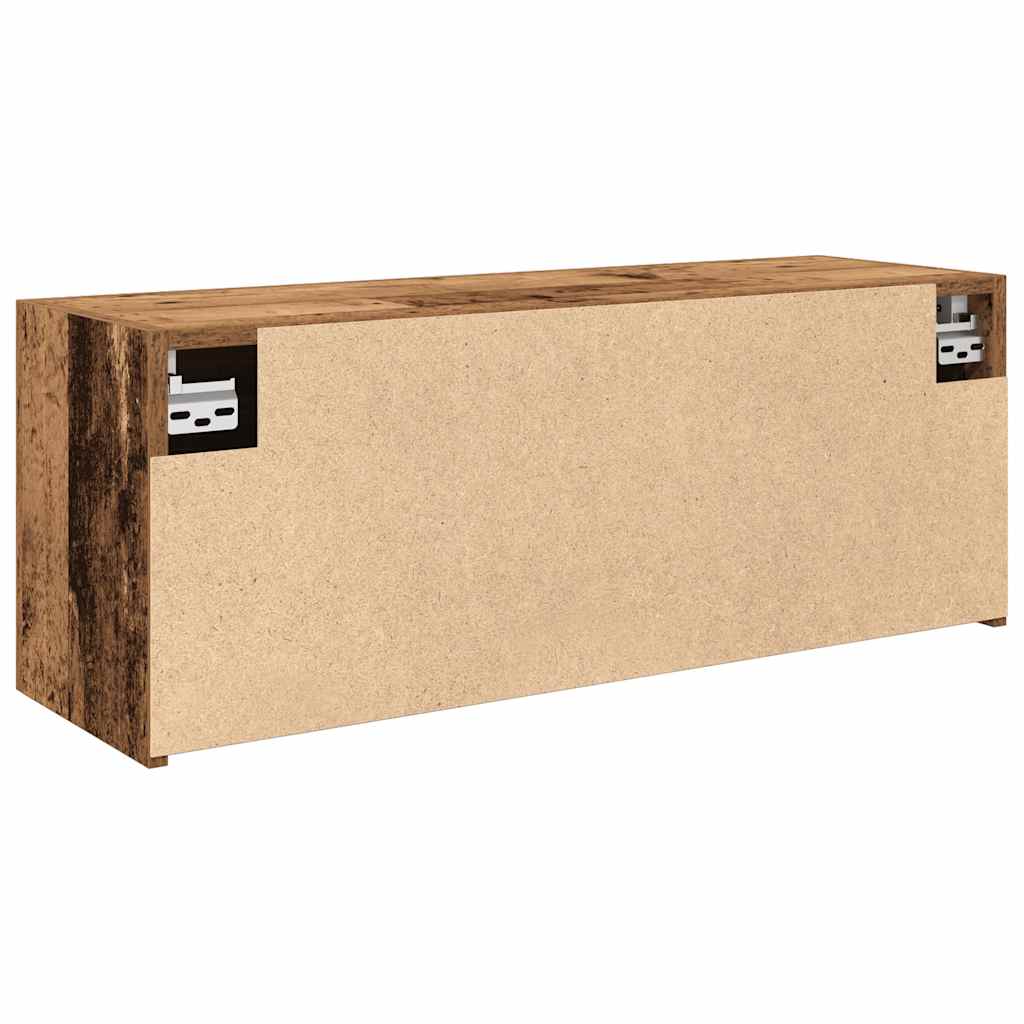 antik fa színű szerelt fa fali fürdőszobaszekrény 80x25x30 cm