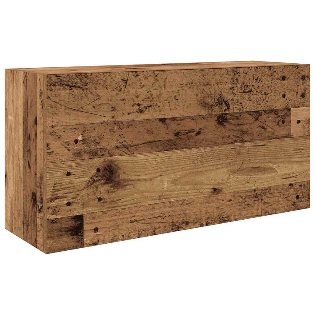 antik fa színű szerelt fa fali fürdőszobaszekrény 80x25x40 cm