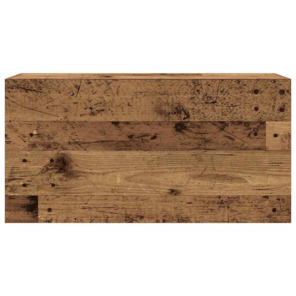 antik fa színű szerelt fa fali fürdőszobaszekrény 80x25x40 cm