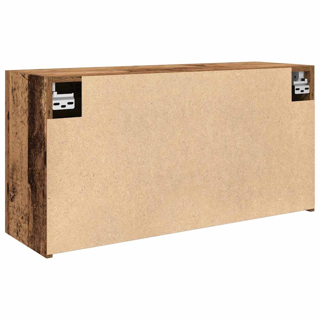 antik fa színű szerelt fa fali fürdőszobaszekrény 80x25x40 cm