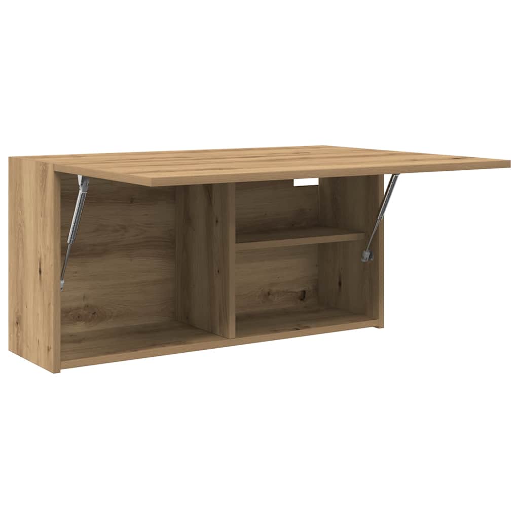 kézműves tölgy szerelt fa fali fürdőszobaszekrény 80x25x40 cm