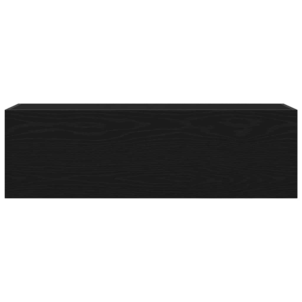 fekete szerelt fa fali fürdőszobaszekrény 100x25x30 cm