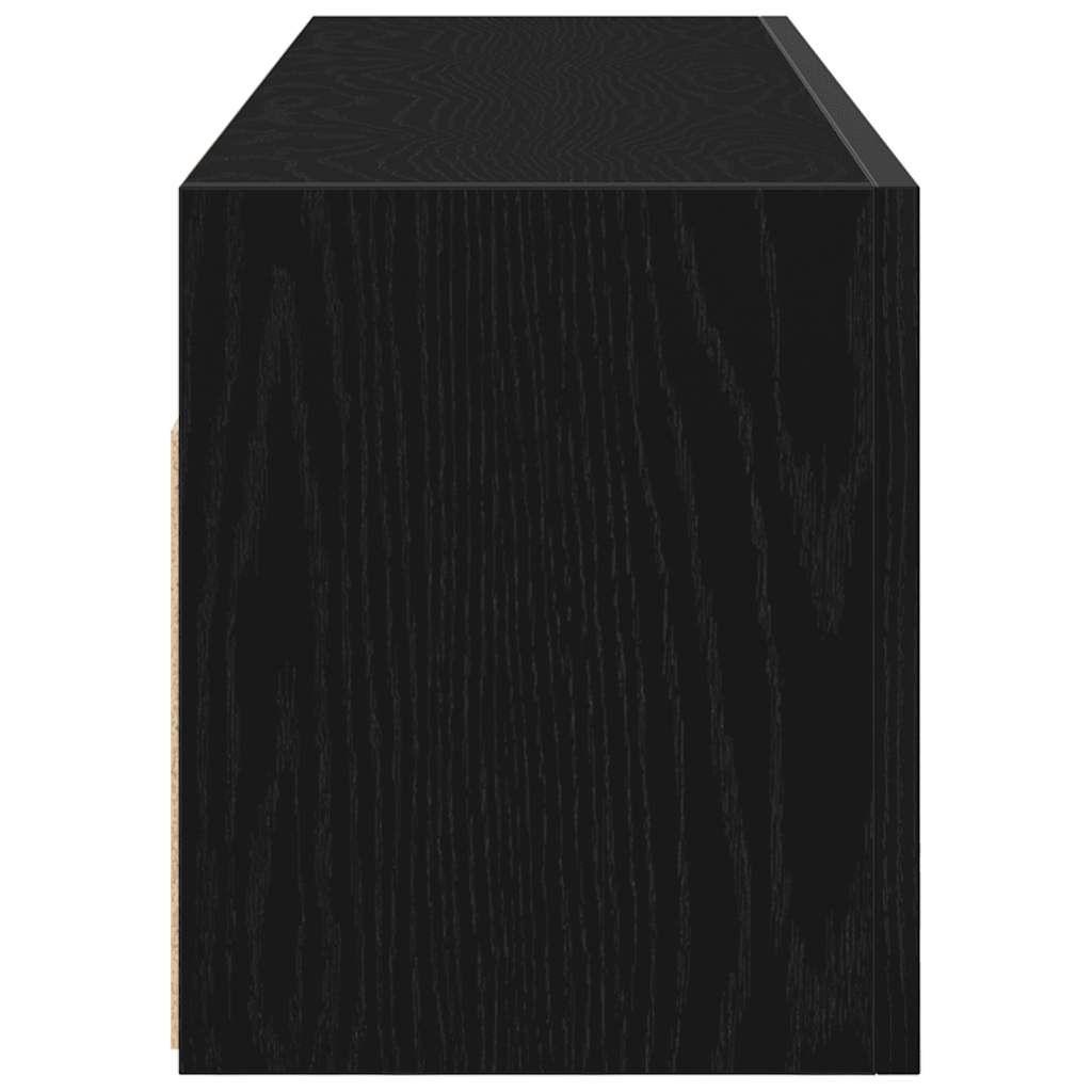 fekete szerelt fa fali fürdőszobaszekrény 100x25x30 cm