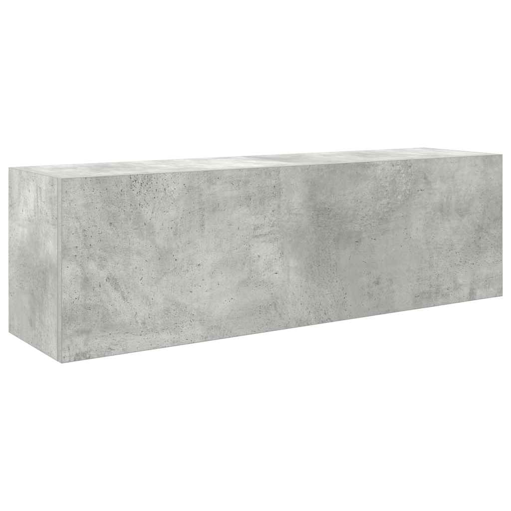 betonszürke szerelt fa fali fürdőszobaszekrény 100x25x30 cm