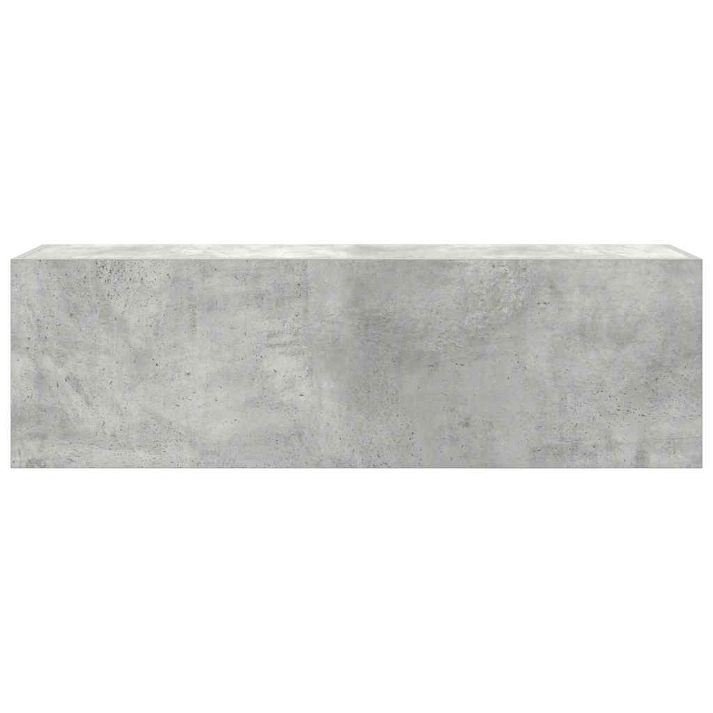betonszürke szerelt fa fali fürdőszobaszekrény 100x25x30 cm