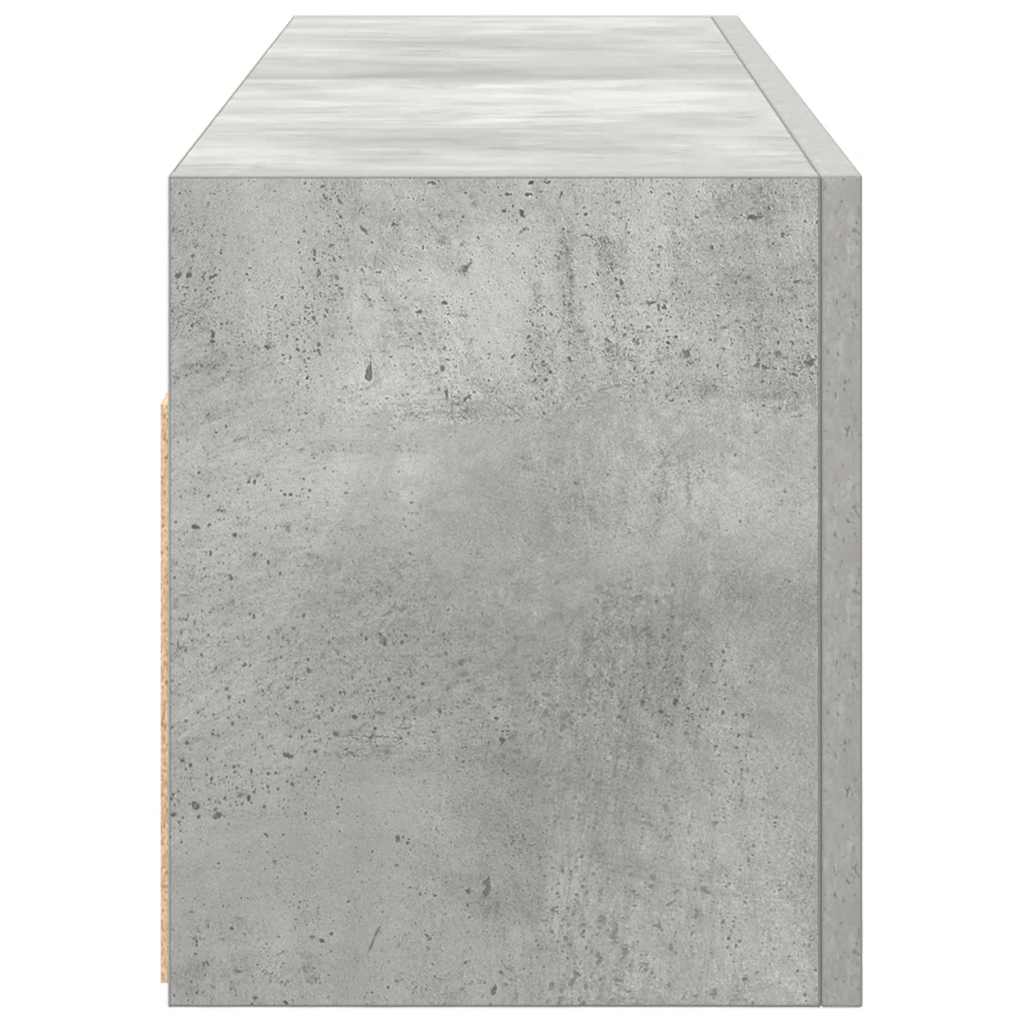 betonszürke szerelt fa fali fürdőszobaszekrény 100x25x30 cm