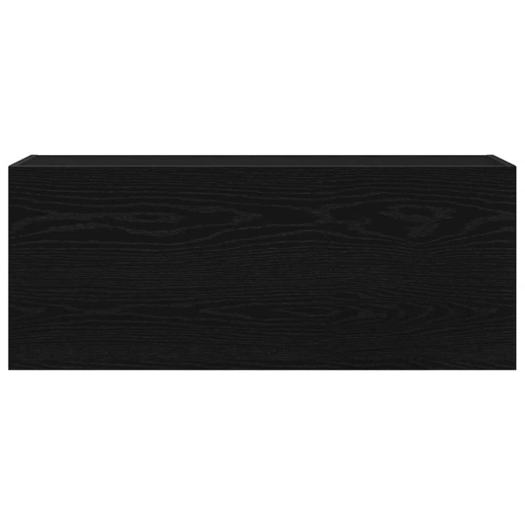 fekete szerelt fa fali fürdőszobaszekrény 100 x 25 x 40 cm