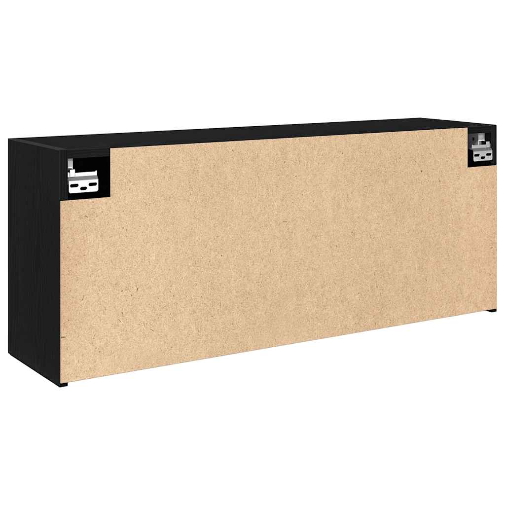 fekete szerelt fa fali fürdőszobaszekrény 100 x 25 x 40 cm