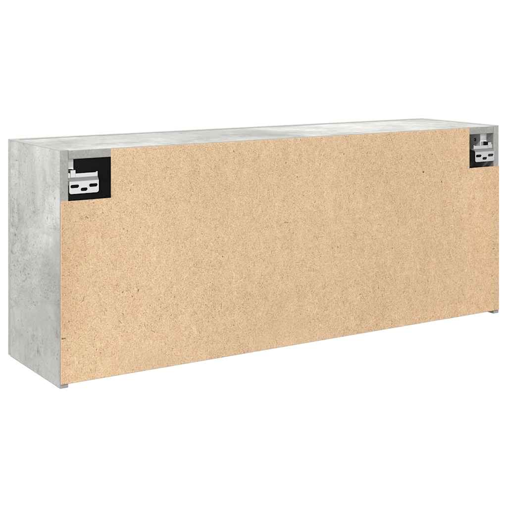 betonszürke szerelt fa fali fürdőszobaszekrény 100 x 25 x 40 cm