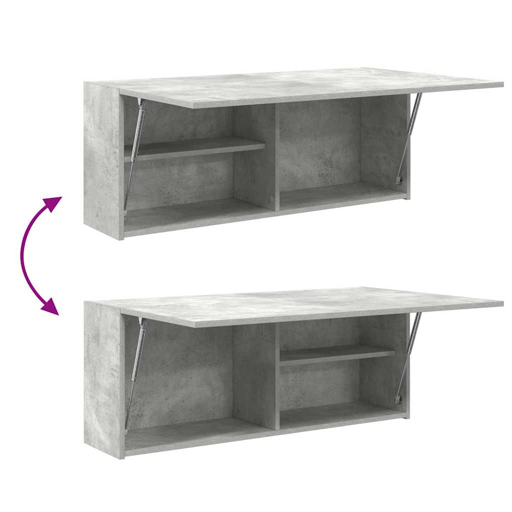 betonszürke szerelt fa fali fürdőszobaszekrény 100 x 25 x 40 cm