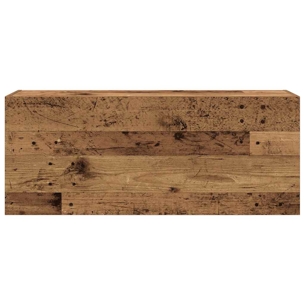 antik fa színű szerelt fa fali fürdőszobaszekrény 100x25x40 cm