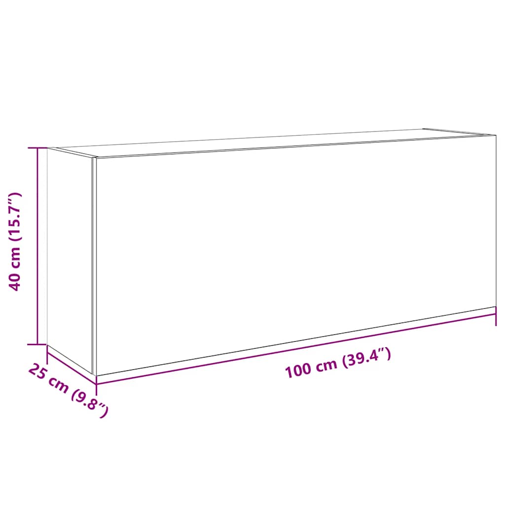 antik fa színű szerelt fa fali fürdőszobaszekrény 100x25x40 cm