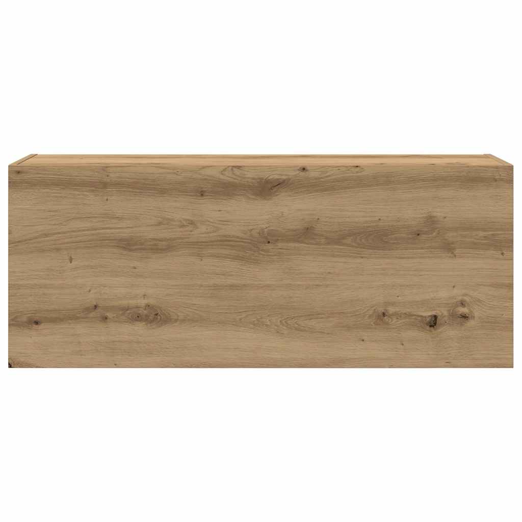 kézműves tölgy szerelt fa fali fürdőszobaszekrény 100x25x40 cm