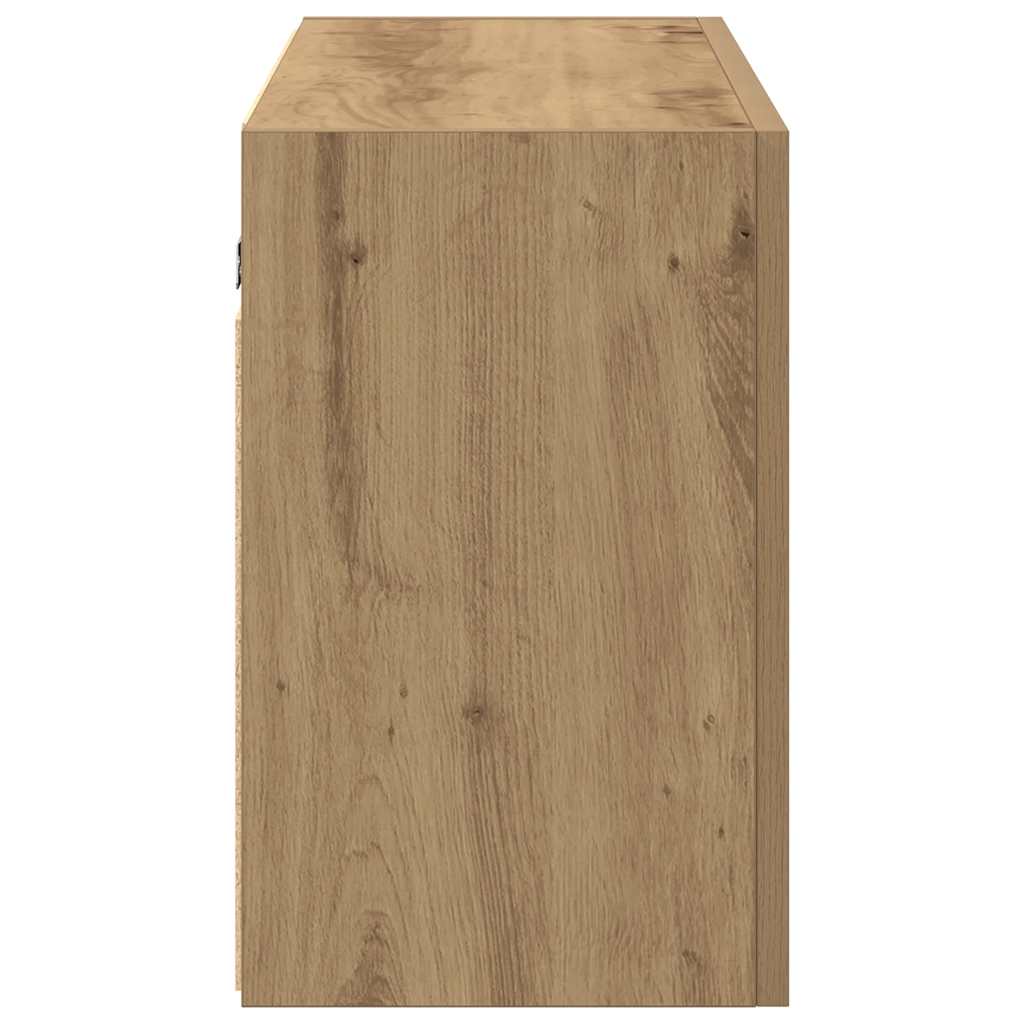 kézműves tölgy szerelt fa fali fürdőszobaszekrény 100x25x40 cm