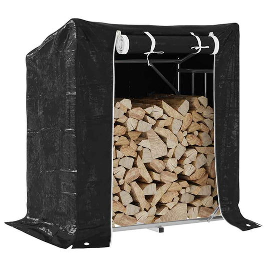 Tűzifa állvány esővédővel 101x61x110,5 cm horganyzott acél