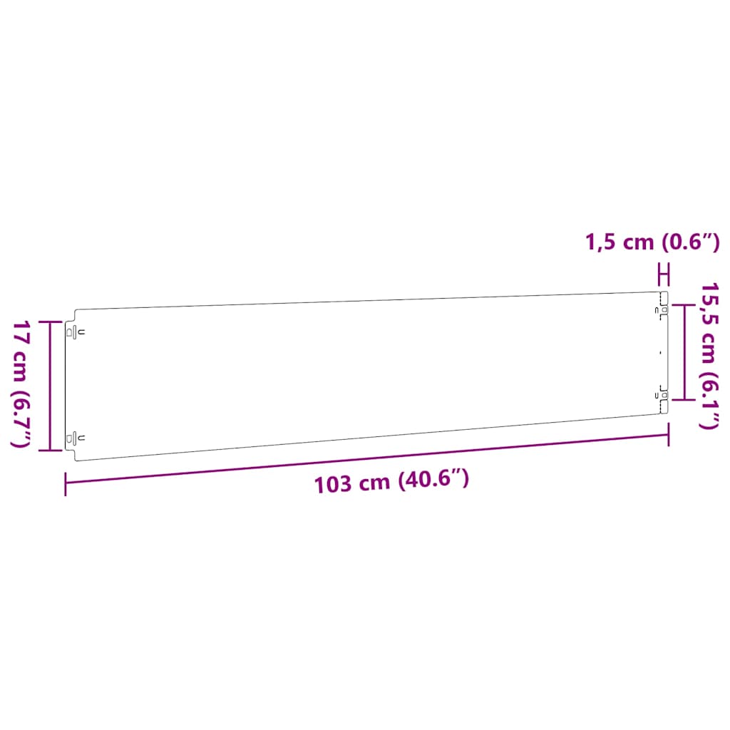 10 db fekete hidegen hengerelt acél gyepszegélyek 20x103 cm