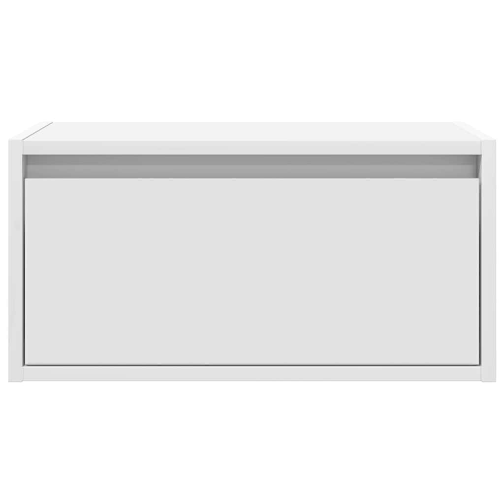 2 db fehér falra szerelhető éjjeliszekrény LED-világítással