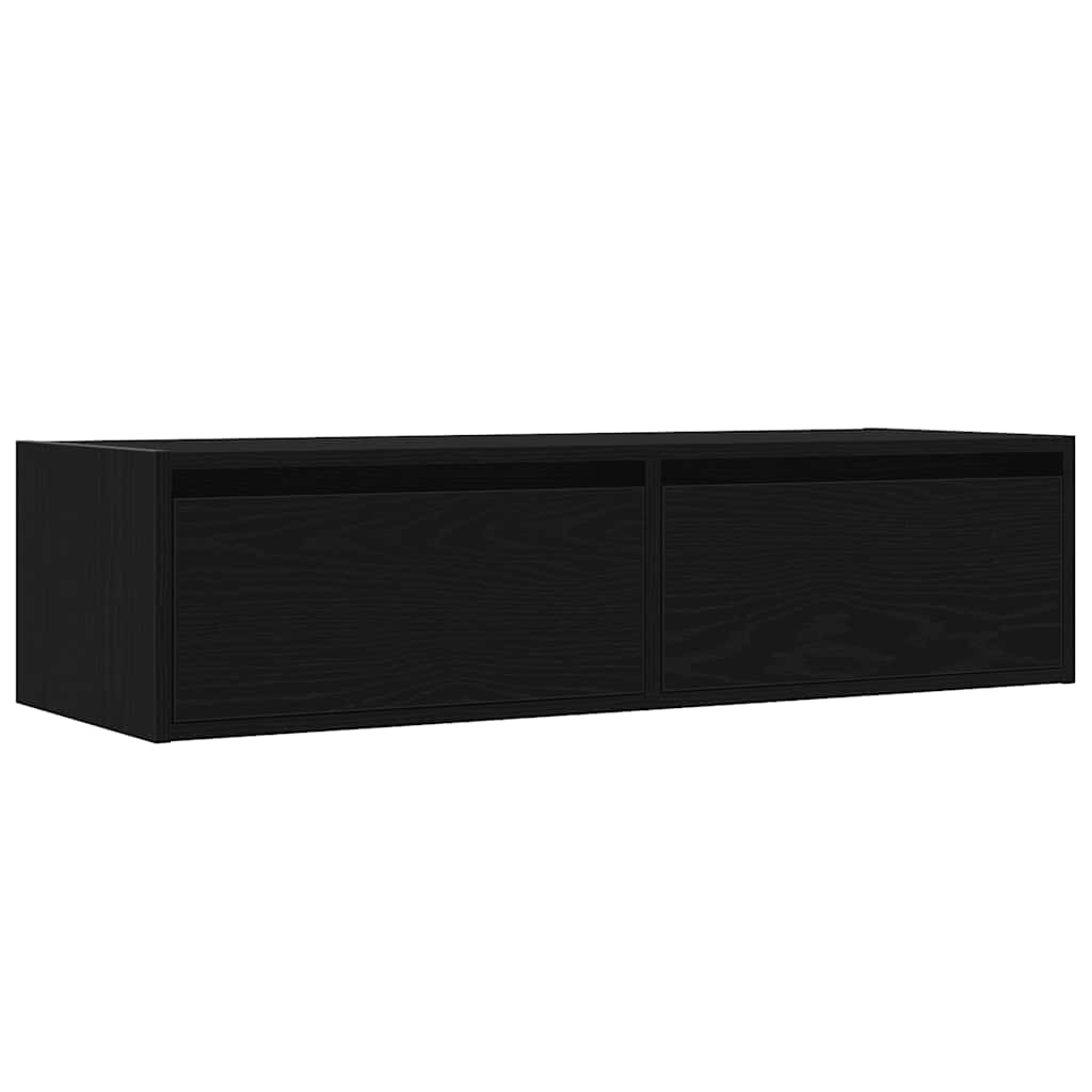 TV szekrény LED világítással fekete tölgy 100X35,5x25 cm