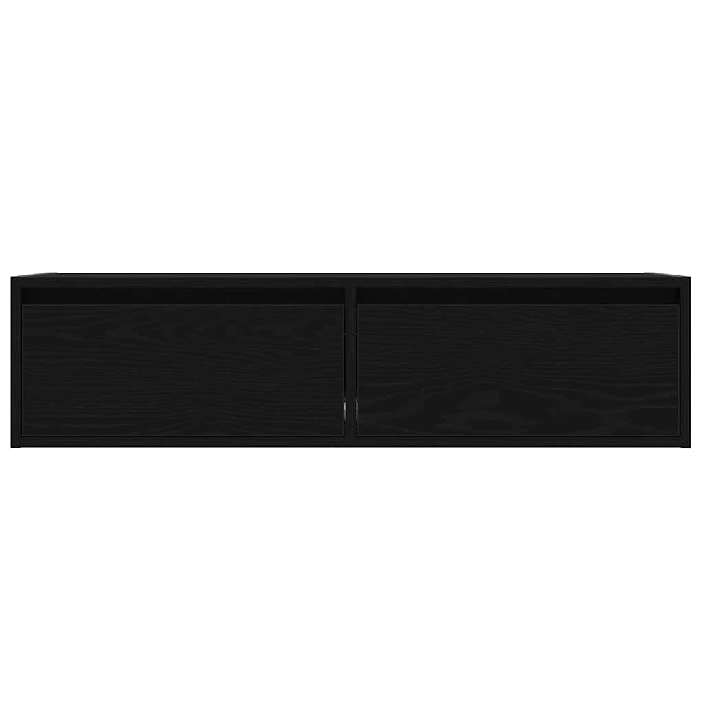 TV szekrény LED világítással fekete tölgy 100X35,5x25 cm