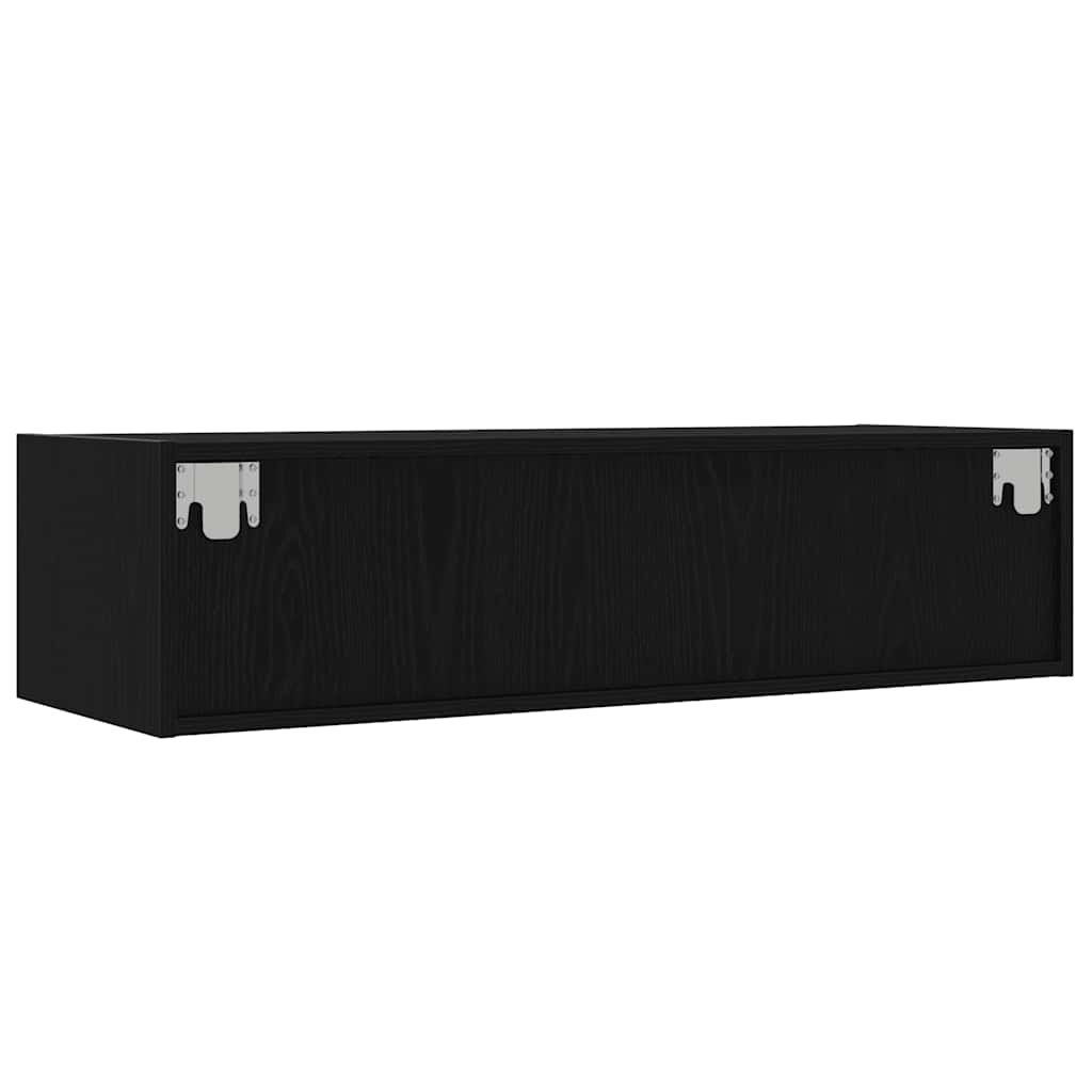 TV szekrény LED világítással fekete tölgy 100X35,5x25 cm