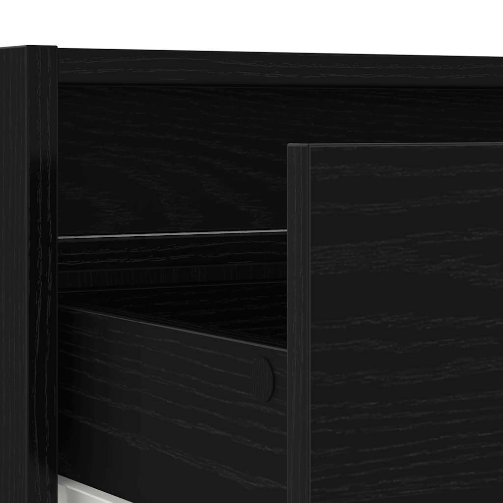 TV szekrény LED világítással fekete tölgy 100X35,5x25 cm