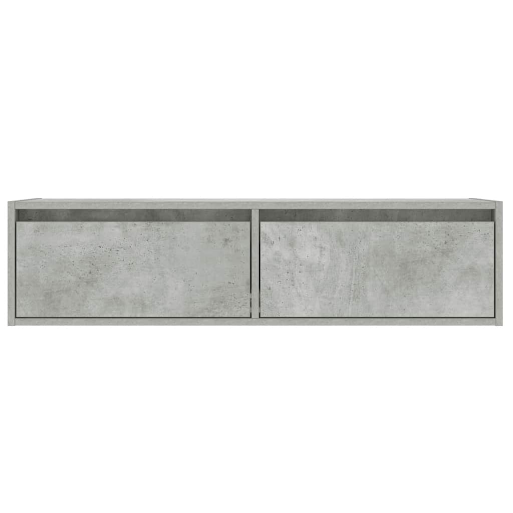 TV szekrény LED világítással beton szürke 100X35,5x25 cm