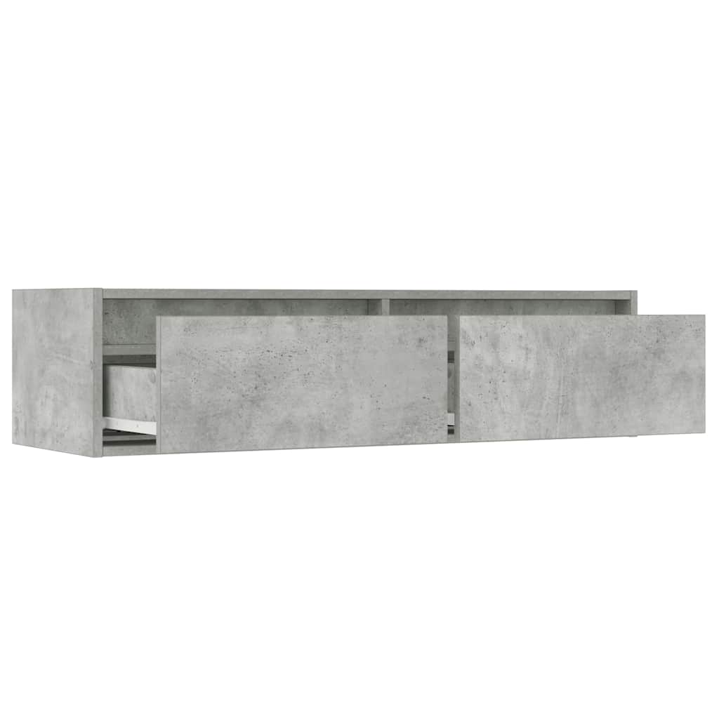 TV szekrény LED világítással beton szürke 100X35,5x25 cm