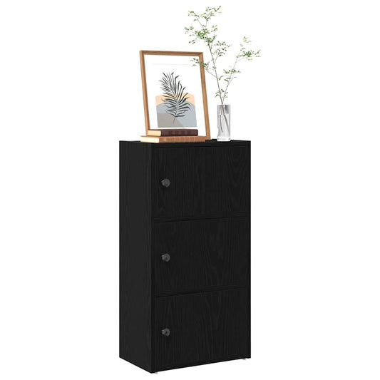Könyvespolc fekete tölgy 40x24x77 cm Gépesített fa