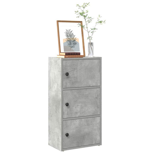 betonszürke szerelt fa könyvespolc 40x24x77 cm