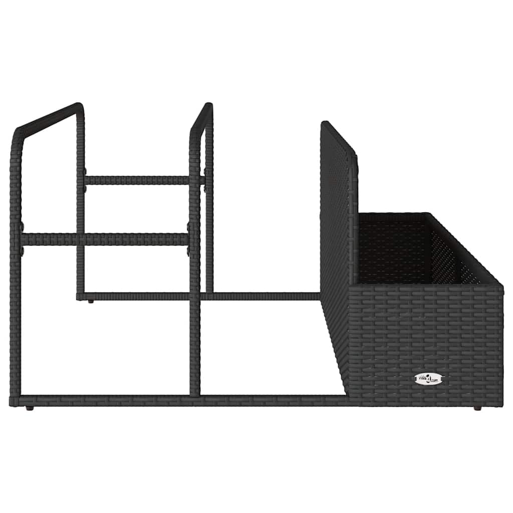 fekete polyrattan medence melletti úszótároló 110x100x57 cm