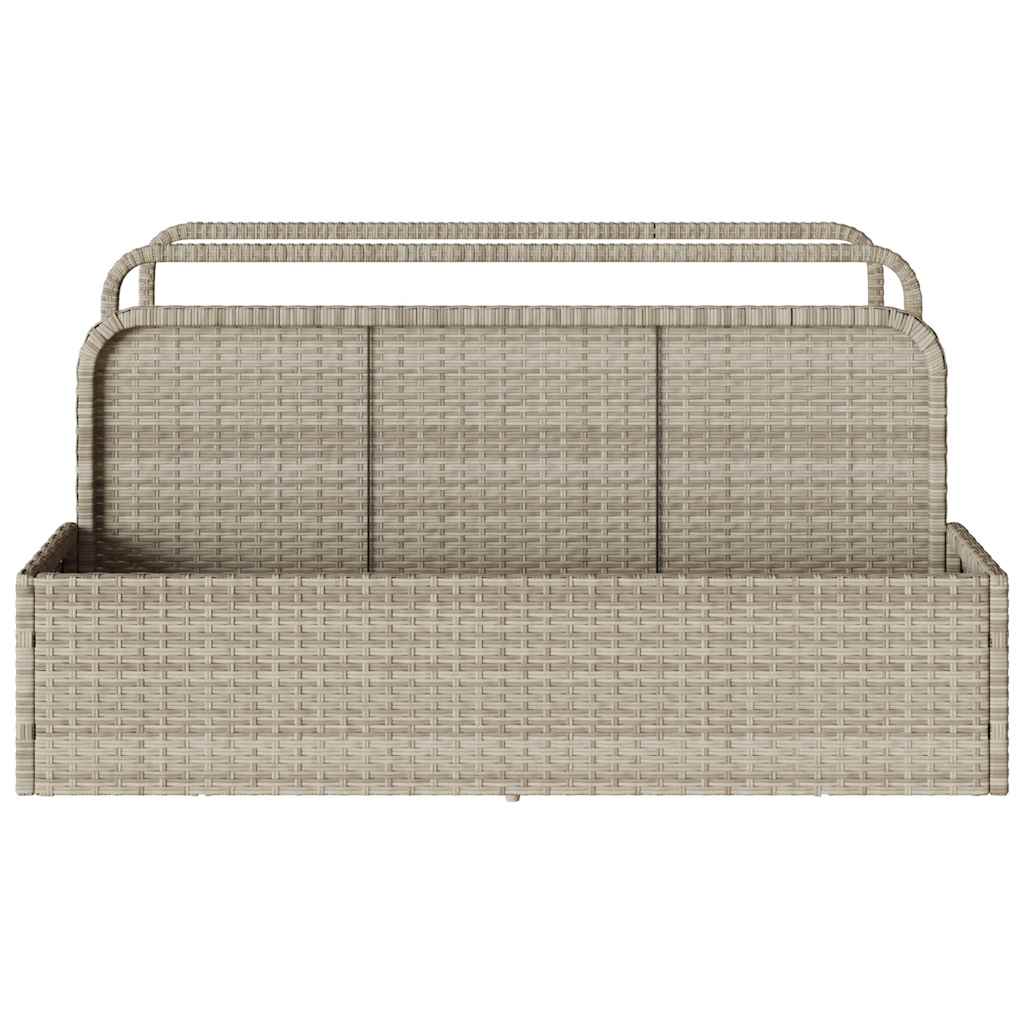 világosszürke polyrattan medence melletti úszótároló