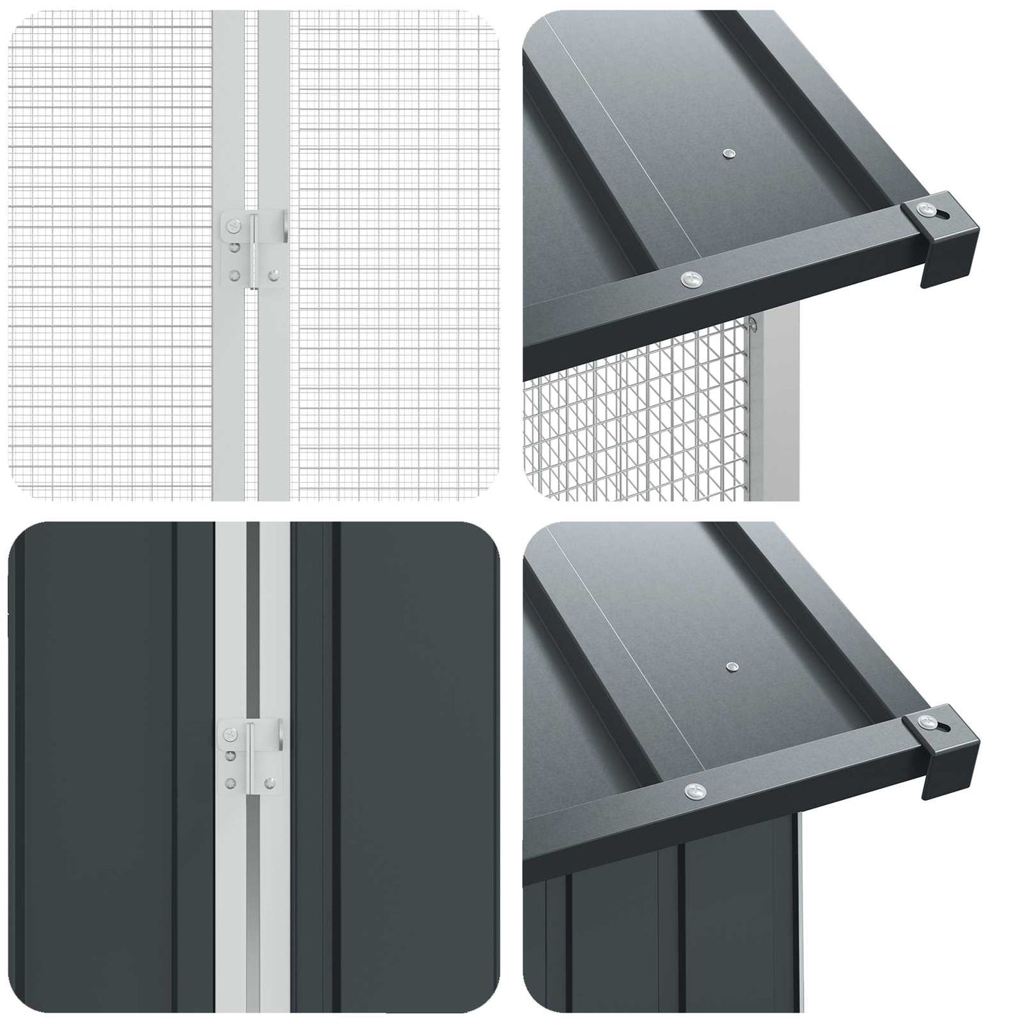 Madár kalitka Antracit 860 x 208 x 247 cm Horganyzott acél