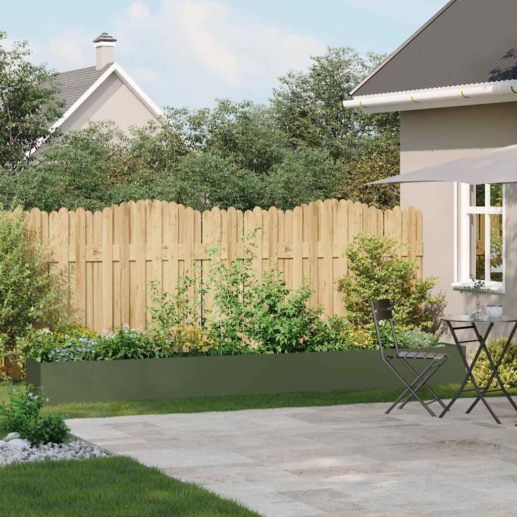 növénytartó olívazöld 360x40x40 cm hidegen hengerelt acél