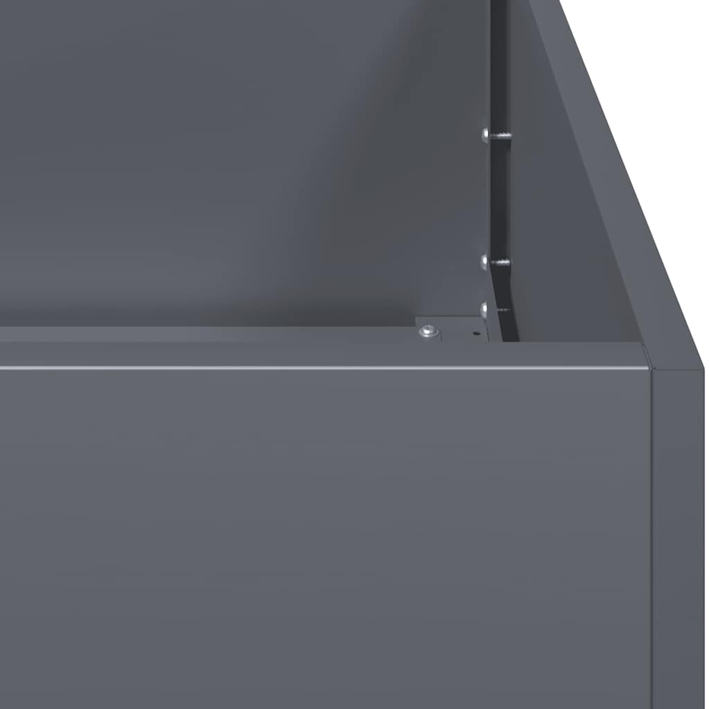 antracitszürke acél növénytartó 280x80x40 cm