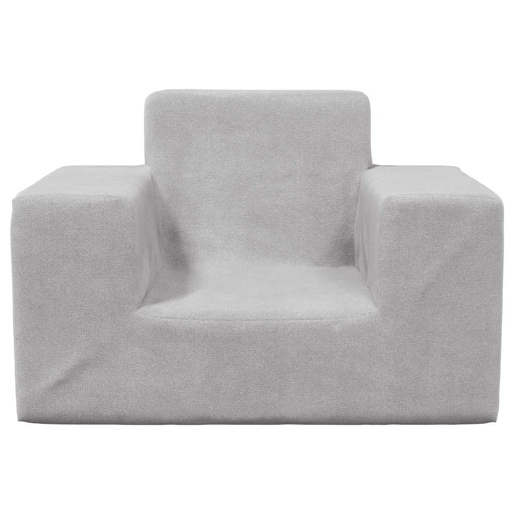 világosszürke puha plüss gyerekkanapé