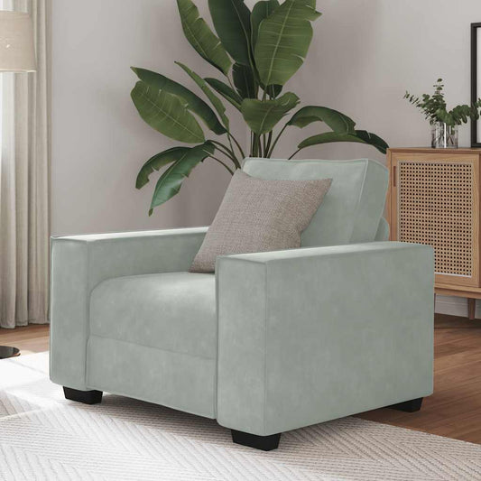 világosszürke bársony kanapéfotel 60 cm
