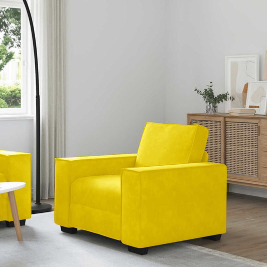 sárga bársony kanapéfotel 60 cm