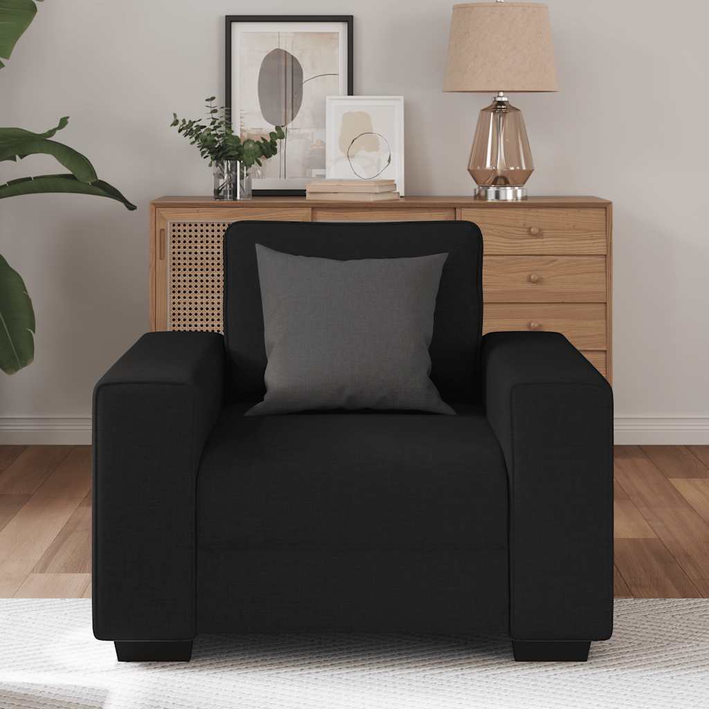 fekete szövet kanapéfotel 60 cm