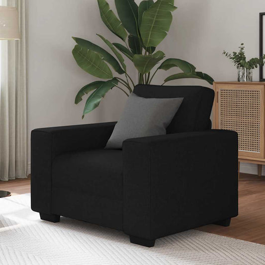 fekete szövet kanapéfotel 60 cm