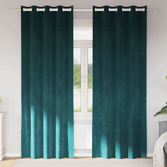 Függönyök függönyökkel 2 pcs Sötétzöld 140 x 245 cm Bársony