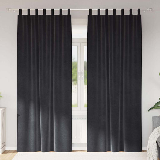 Függönyök függönyökkel 2 pcs Sötétszürke 140 x 245 cm Bársony