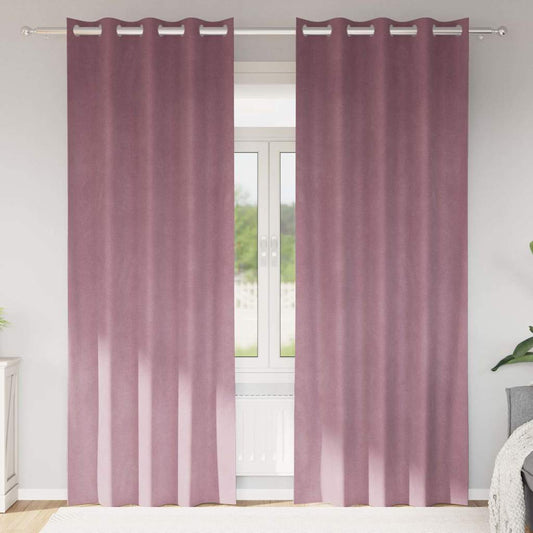 Függönyök 2 pcs Sötét rózsaszín 140 x 245 cm Bársony