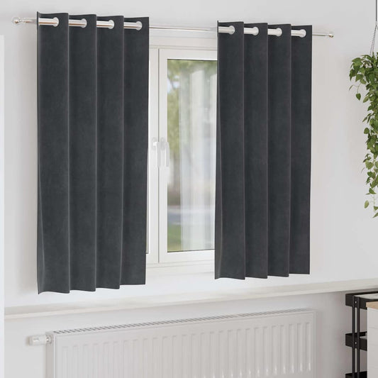 Függönyök függönyökkel 2 pcs Világosszürke 140 x 175 cm Bársony