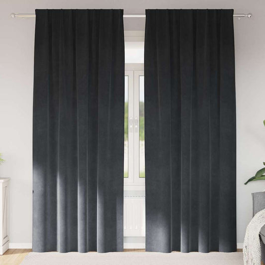 Függönyök függönyökkel 2 pcs Világosszürke 140 x 245 cm Bársony